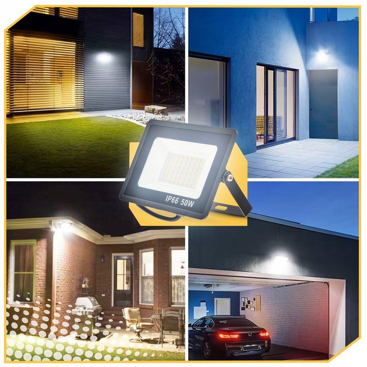HALOGEN LED 50W NAŚWIETLACZ LAMPA IP66 4500lm MOCNY WODOODPORNY PREMIUM Temperatura barwowa 6500 K